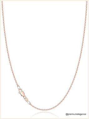 1.2mm Cable Chain Necklace 18k Gold Plated 925 Sterling Silver Chain for Women